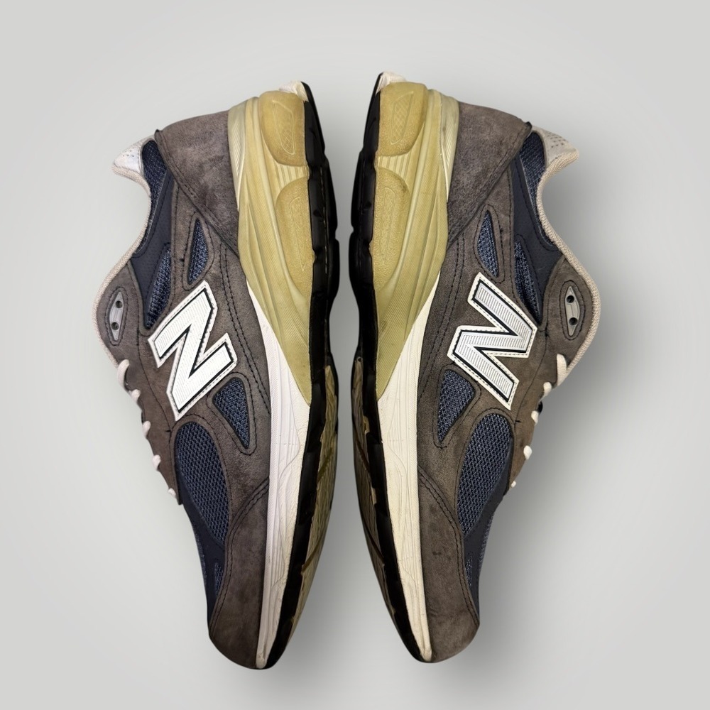 New Balance 990v3 Made inโ USA Mens 11.5 Navy Brown Suede Sneakers - Picture 6 of 11